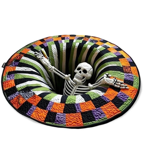 Halloween vortex round rug - 3d,