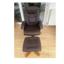 Brown Faux Leather Recliner