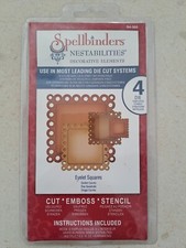Spellbinders NESTABILITIES Eyelet Squares 4 Dies Decorative Elements BNIP