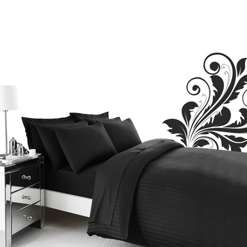 Satin stripe duvet cover - satin,