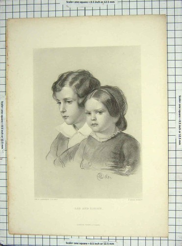 Original old antique print - original,