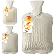 Hot Water Bottle Rubber BPA-Free Pain Relief Heat Therapy Leak-Proof 0.5–2L