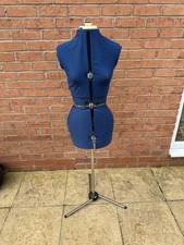 Vintage Adjustable Dressmaker’s Dummy Tailor’s Mannequin Blue Fabric – 1990s