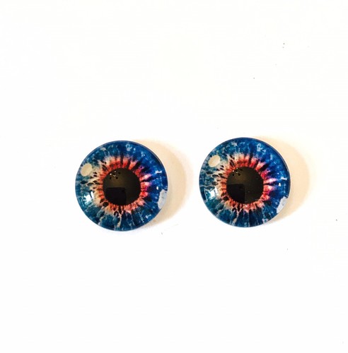Blue red doll eye - red, chips