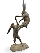 Bronze Fighting Hares Life size Pair of hot cast Boxing hares large sculpture