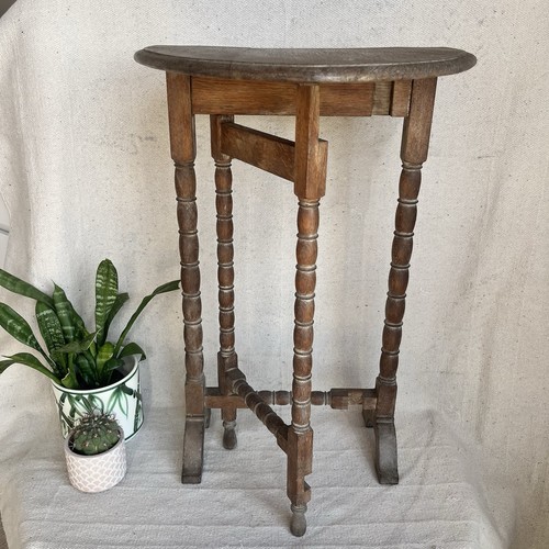 Antique oak demilune folding - antique,