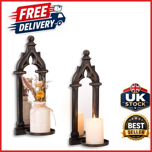 Wooden wall candle holders - wooden,