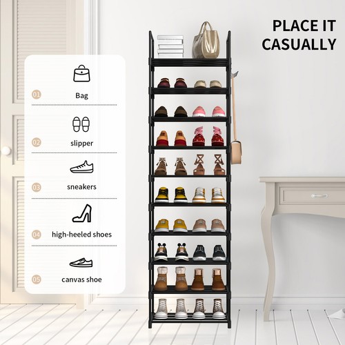 Tier metal shoe rack tall - 10,