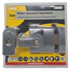 Yale BS1 Standard Nightlatch 60 mm Metallic Finish High Security P-BS1-DMG-PB-60