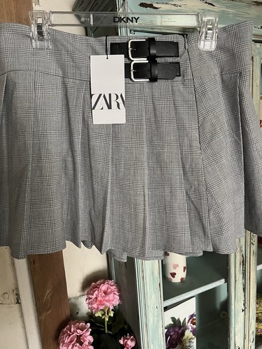 New zara grey pleated - grey, check