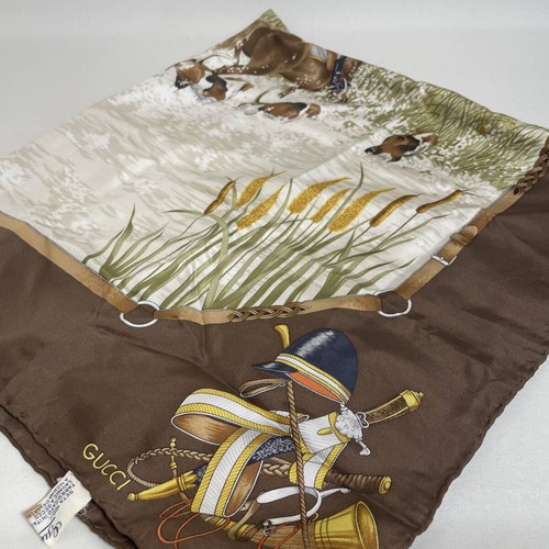 83b133 gucci scarf silk brown - 83b133,