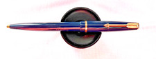 VINTAGE PARKER DUOFOLD BALLPOINT PEN IN BLUE GOLD TRIM MADE IN ENGLAND 1950S