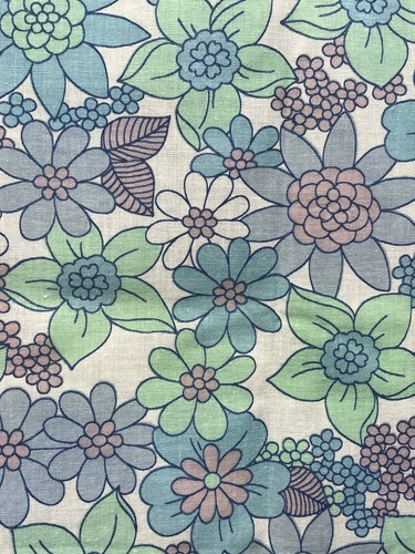 Vintage floral fabric 60s 70s - vintage,