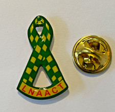 Linc's & Nott's Air Ambulance  Green & Yellow Ribbon Pin Badge