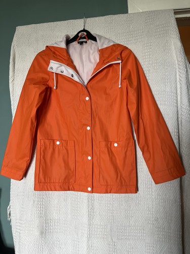 Orange raincoat parka - raincoat, jacket