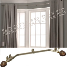 SPEEDY 28MM EYELET 3 SIDED 400CM BAY WINDOW CURTAIN POLE SET WITH SQUARE BRACKET