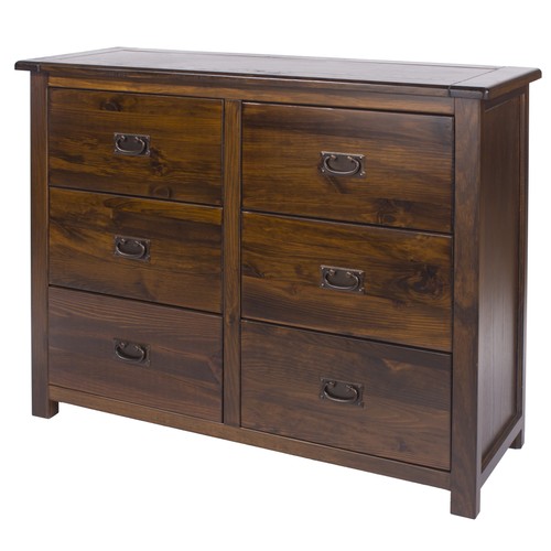 Chest drawers wide dark - chest,