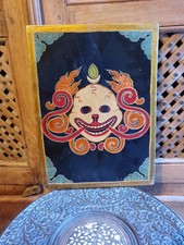 Vintage Hand Painted Citipati thangka painting On Board 