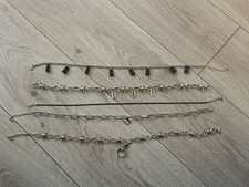 Bundle CY X 5 Goth Barbed Wire Razor Black Gummy Bear Chains Necklaces