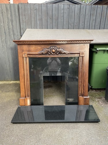 Solid oak fireplace - , surround