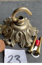 1x 80mm ANGEL WING chandelier ceiling hooks Rose Cast Brass Old Vintage C1930 23