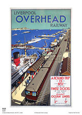 LIVERPOOL MERSEY  OVERHEAD RAILWAY TRAVEL POSTER RETRO VINTAGE ADVERTISING 