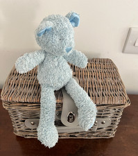 Tesco Blue Teddy Bear Soft Toy - Satin Ears, Nose & Feet - 12"