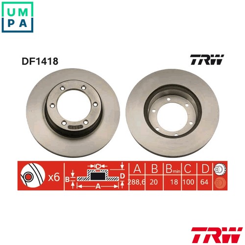 Brake disc df1418 for - df1418,