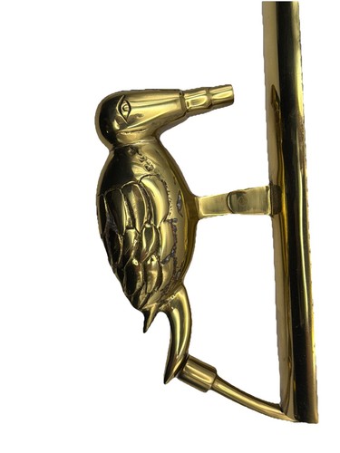 Brass door knocker - brass, woodpecker