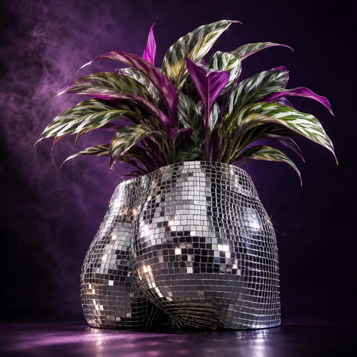 Disco ball body - disco, silver