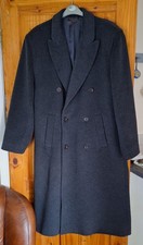 NEW * BURTON MENSWEAR * GREY DOUBLE BREASTED CASHMERE WOOL OVERCOAT * 42" Reg