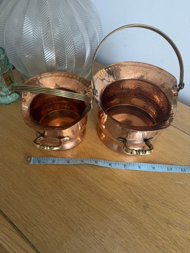 Pair vintage mini hammered - pair, of