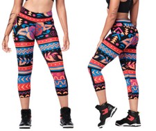 Zumba Dance Tribe Perfect Capri Leggings - Viva La Red ~ XS  S  L XXL~ Free Ship