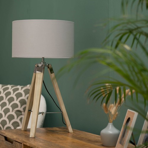 Light wood tripod table - wood,