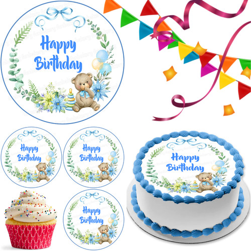 Teddy bear cake topper party - bear,