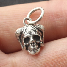 Horned Skull Pendant Charm In
