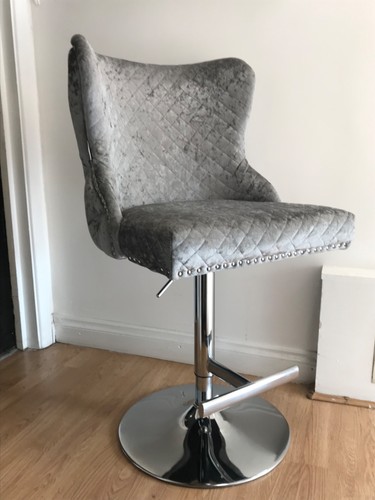 Bar stool light grey - grey, crushed