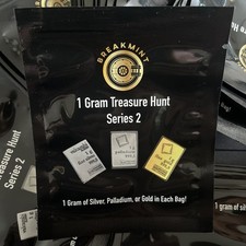 BreakMint Treasure Hunt Fine Gold, Palladium or  Silver 1 Gram Bar Mystery Bag