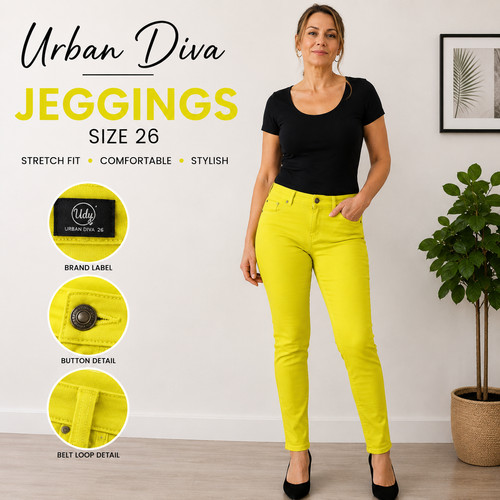 Urban diva yellow jeggings - yellow,