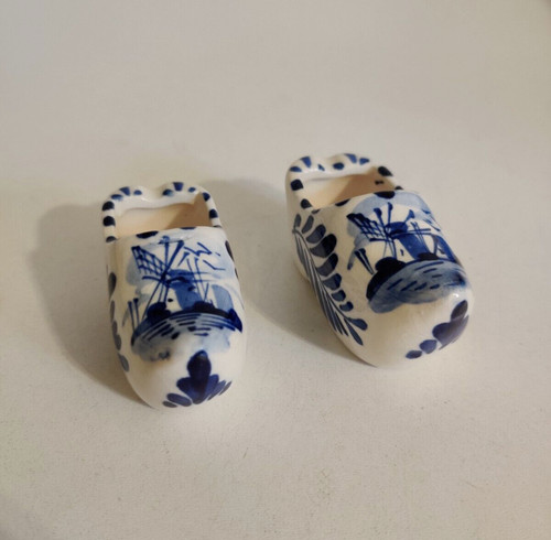 Vintage delft pottery clogs - delft,