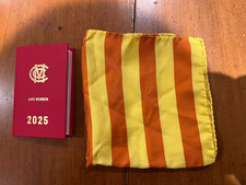 Marylebone Cricket Club, MCC members egg & bacon silk pocket square RARE vintage