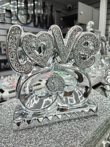 Crushed diamond silver love - crushed,