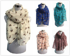 Women Ladies Long Fashion  Poodle Dog Pattern Scarf Warp