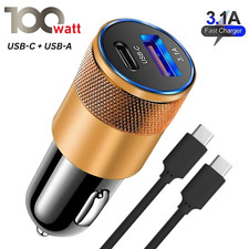 Fast Car Charger 2 USB Port For Iphone Samsung Cigarette Lighter Socket Adapter