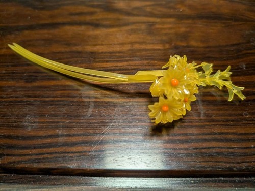 Kanzashi kimono yellow flower - kanzashi,