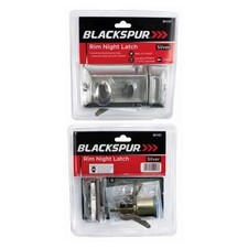 Rim Night Latch Silver Lock 60mm Backset Secure Entry Door Lock with 3 Keys