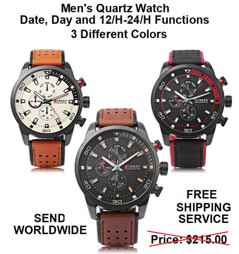 Men quartz movement date - men's,