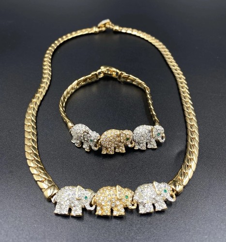 Gold tone and rhinestones - tone,