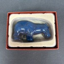 Vintage Past Times Blue Hippo Egyptian Figurine Boxed