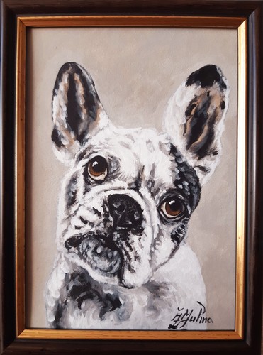 French bulldog original oil - bulldog,